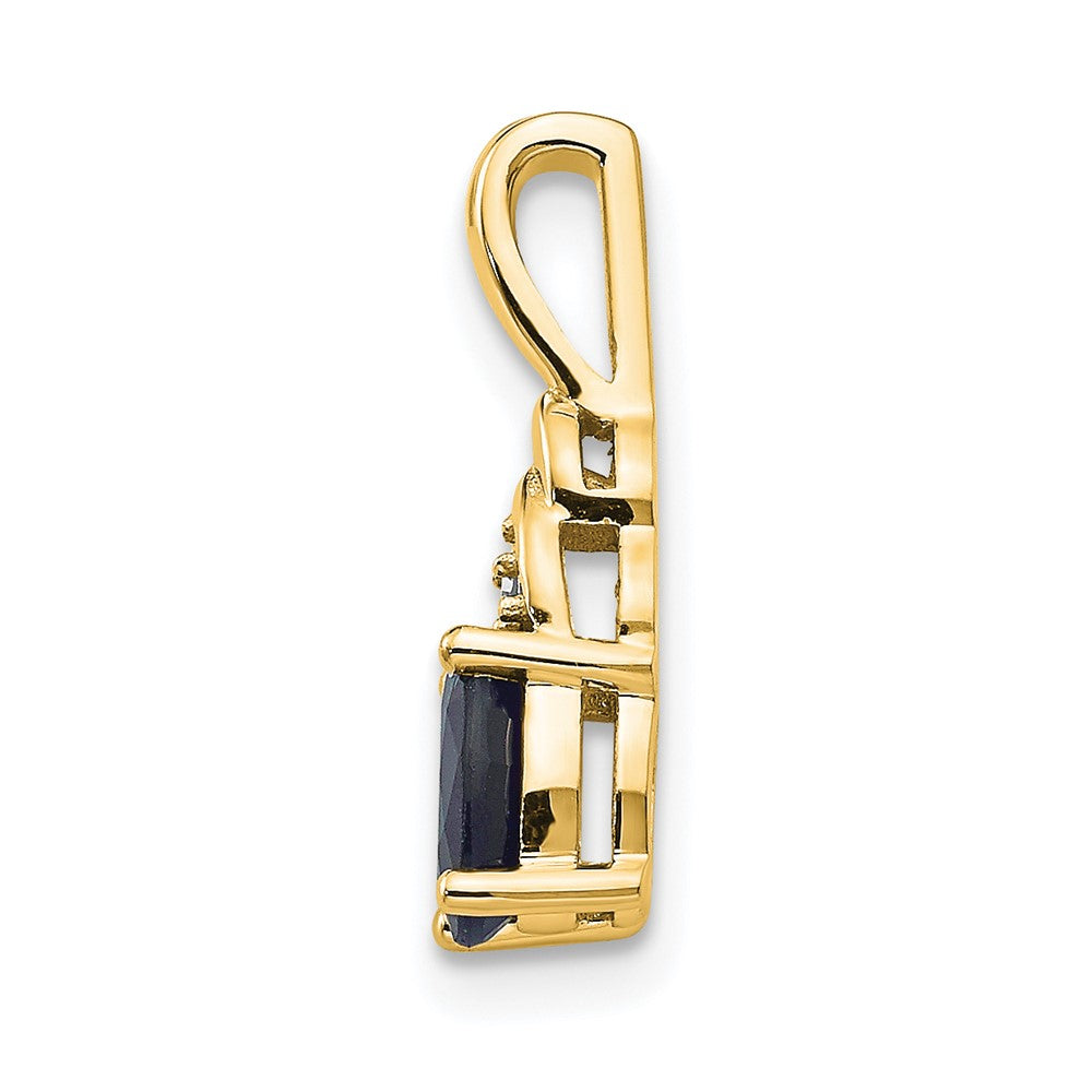14k Sapphire and Diamond Pendant (0.6 grams)