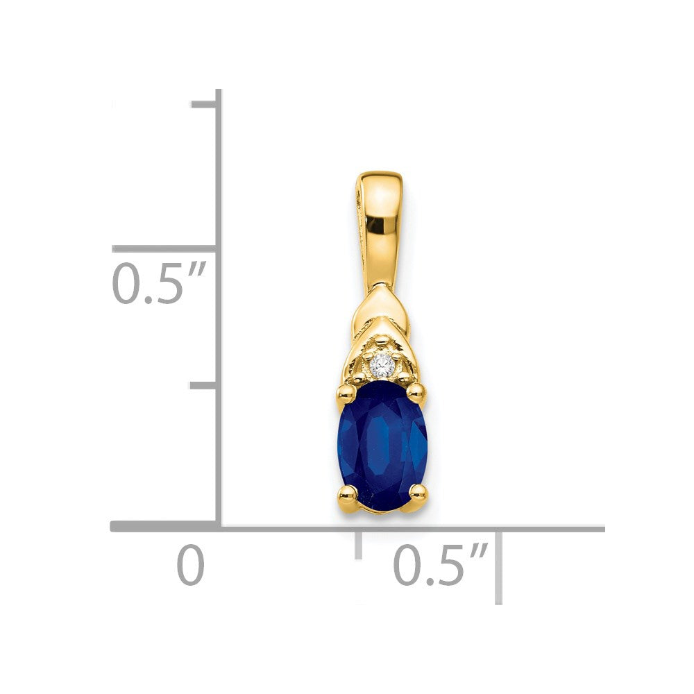 14k Sapphire and Diamond Pendant (0.6 grams)