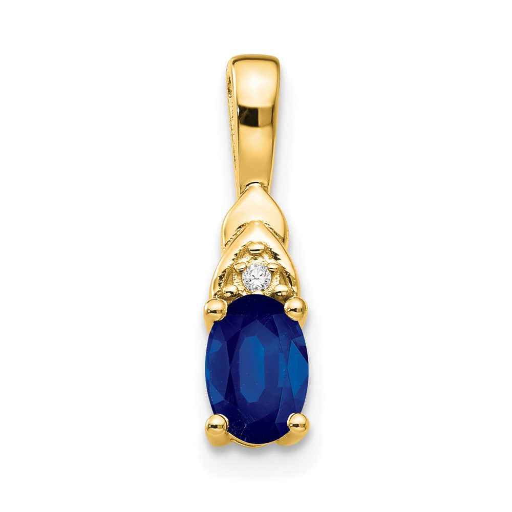 14k Sapphire and Diamond Pendant (0.6 grams)