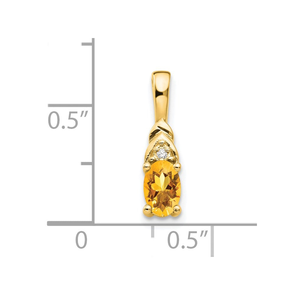 14k Citrine and Diamond Pendant (0.6 grams)