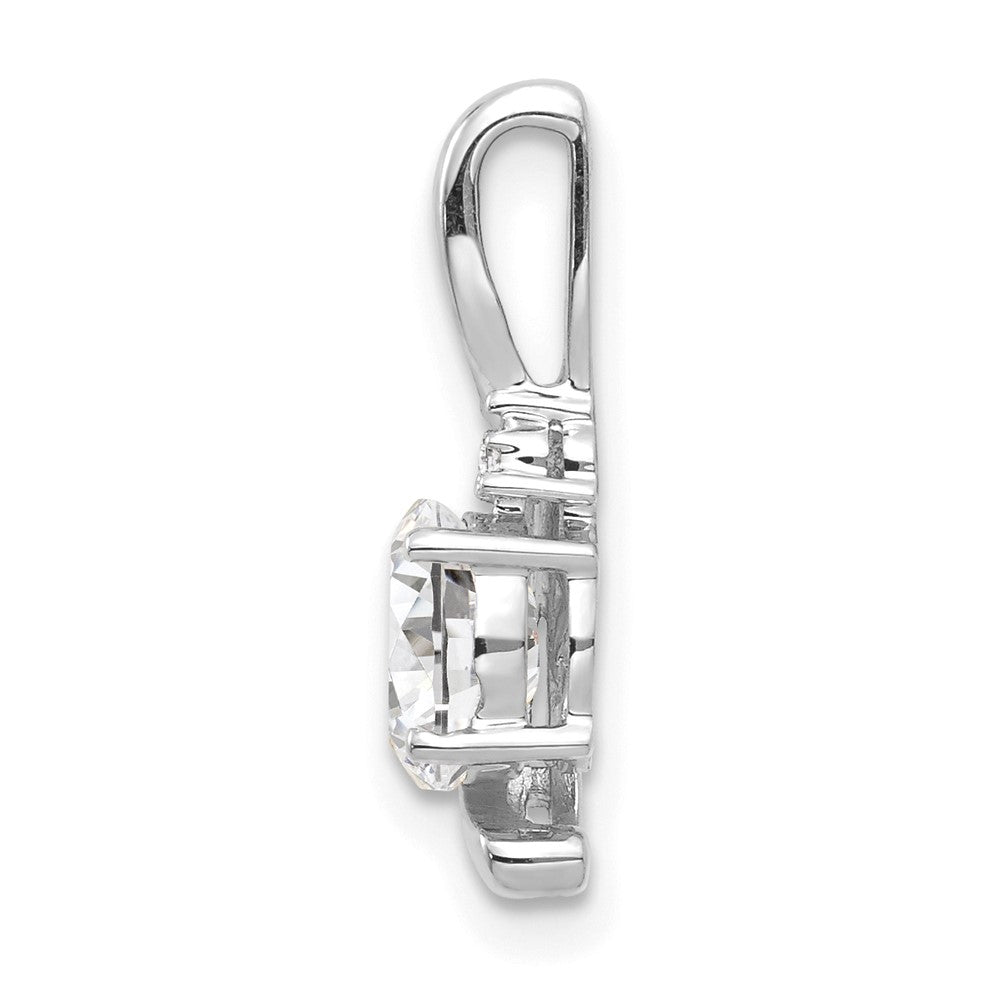 14k White Gold White Topaz and Diamond Pendant (0.7 grams)