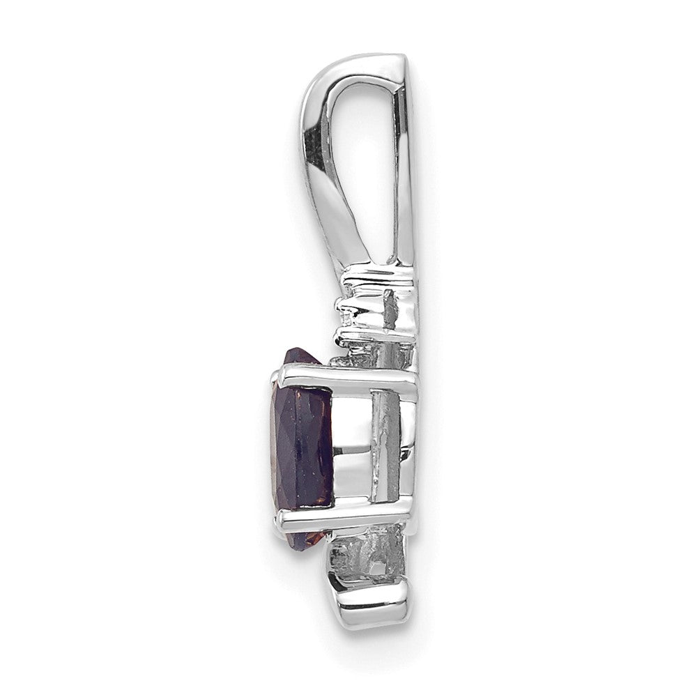 14k White Gold Sapphire and Diamond Pendant (0.7 grams)