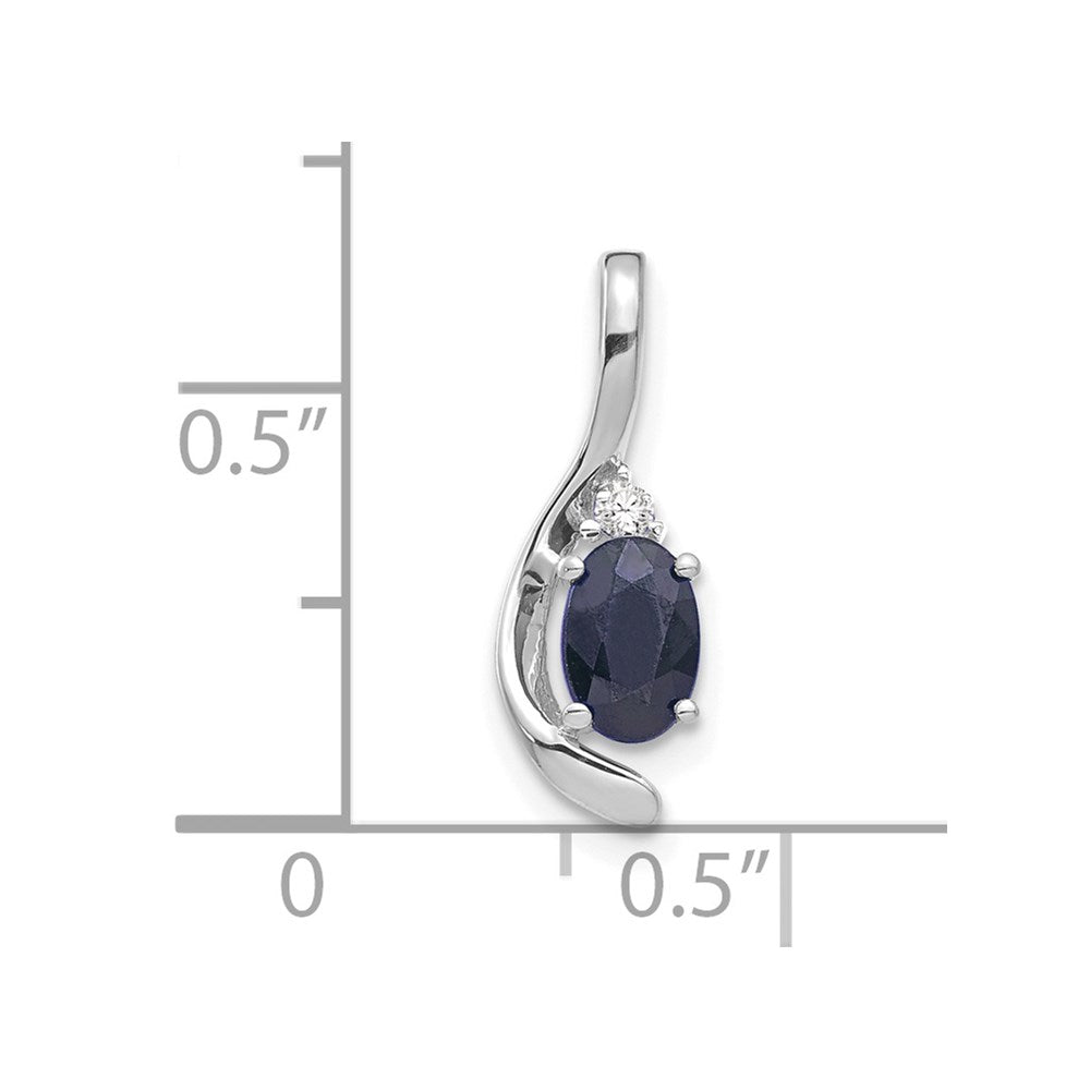 14k White Gold Sapphire and Diamond Pendant (0.7 grams)