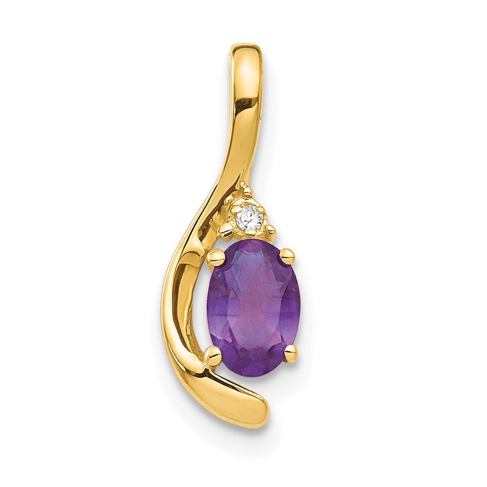 14k Amethyst and Diamond Pendant (0.7 grams)