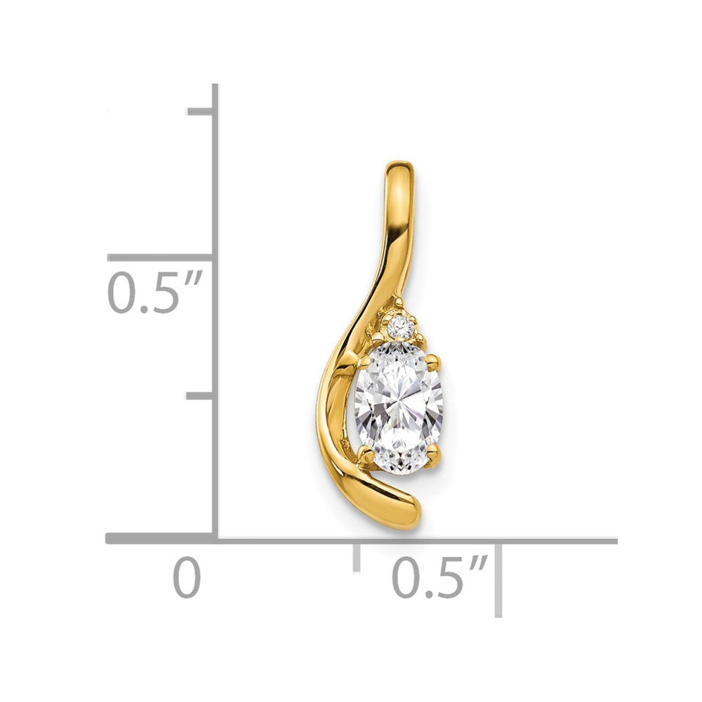 14k White Topaz and Diamond Pendant (0.7 grams)