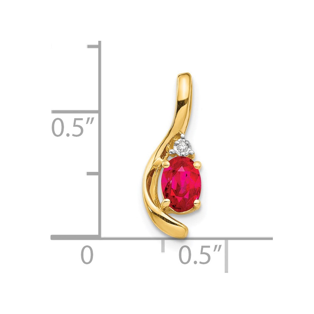 14k Ruby and Diamond Pendant (0.7 grams)
