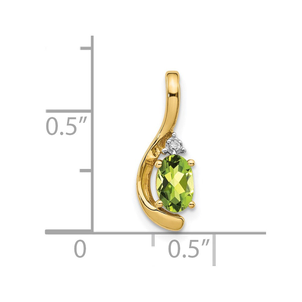 14k Peridot and Diamond Pendant (0.7 grams)