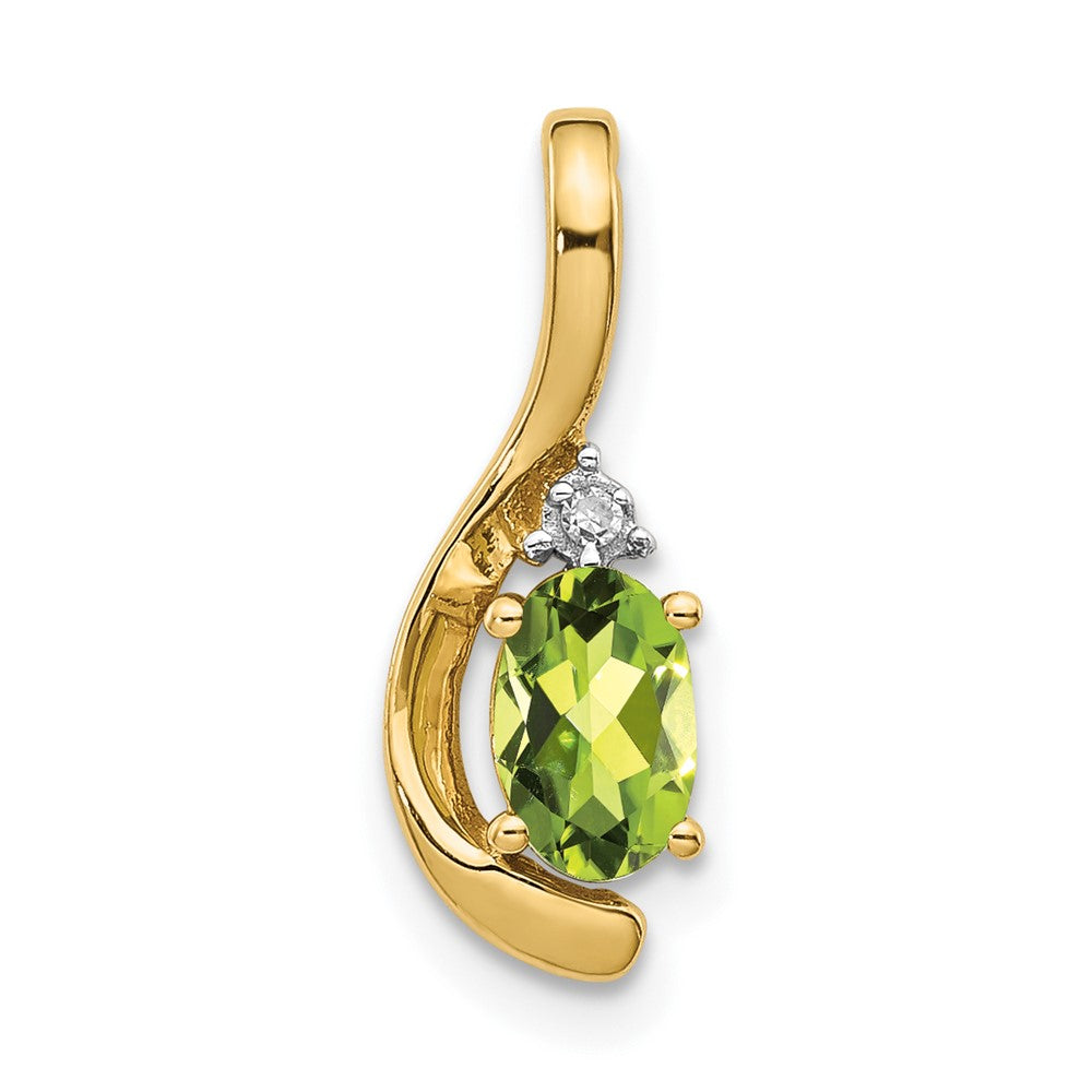 14k Peridot and Diamond Pendant (0.7 grams)