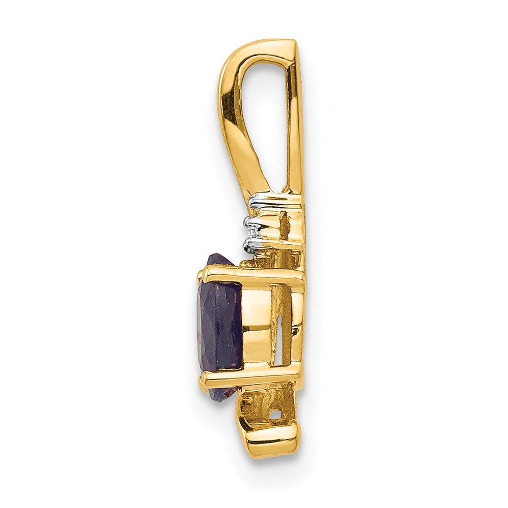 14k Sapphire and Diamond Pendant (0.7 grams)