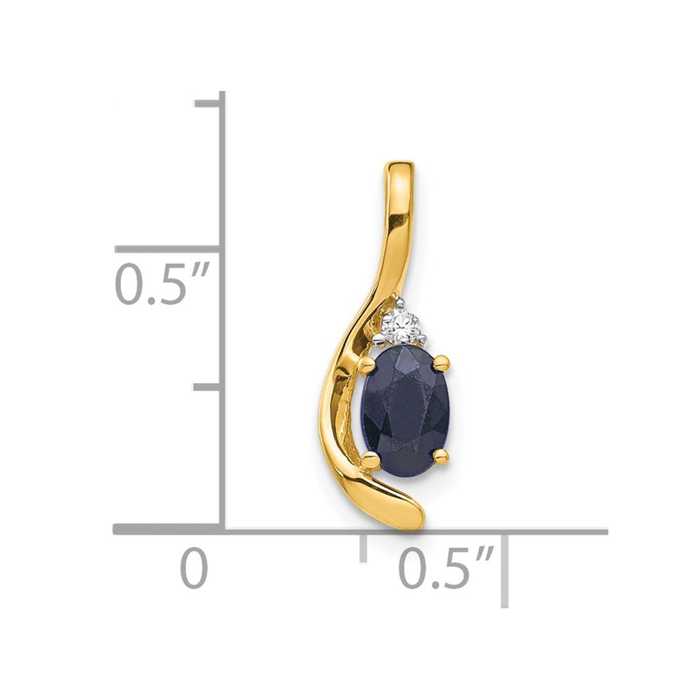 14k Sapphire and Diamond Pendant (0.7 grams)