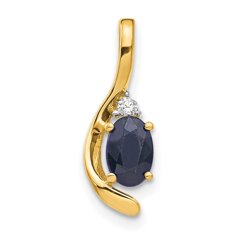 14k Sapphire and Diamond Pendant (0.7 grams)