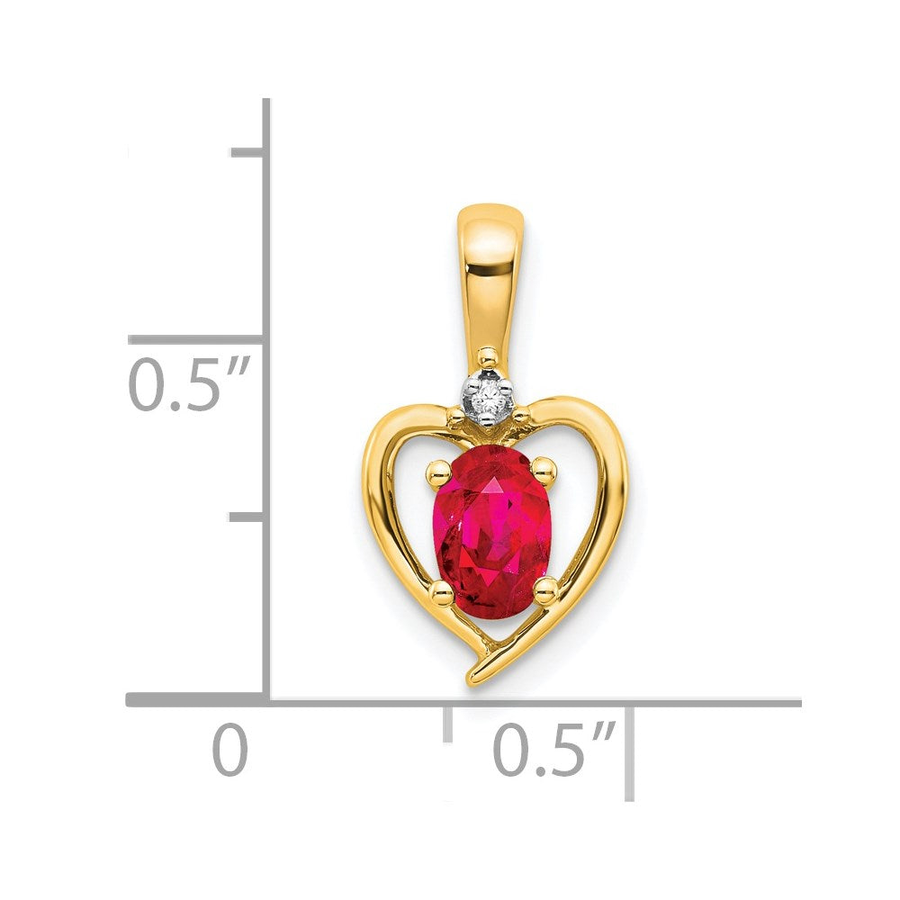 14k Ruby and Diamond Heart Pendant (1.1 grams)