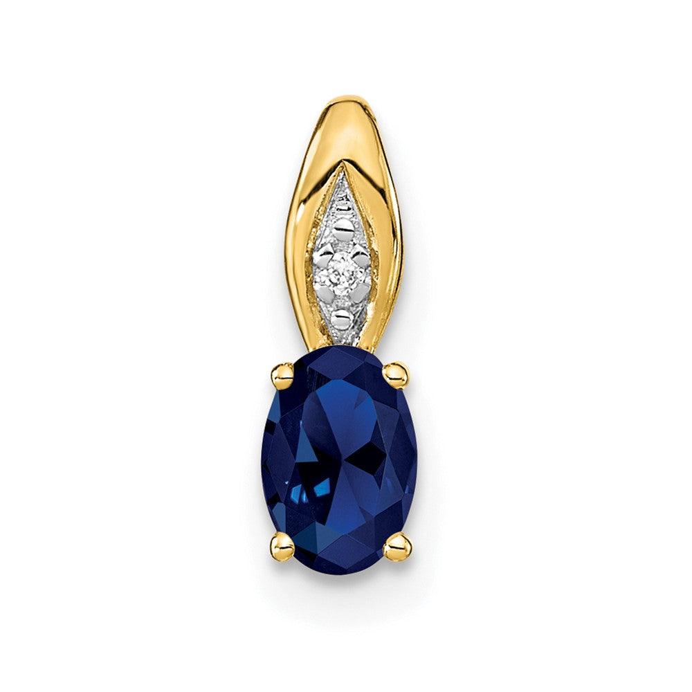 14k Sapphire and Diamond Pendant (0.5 grams)