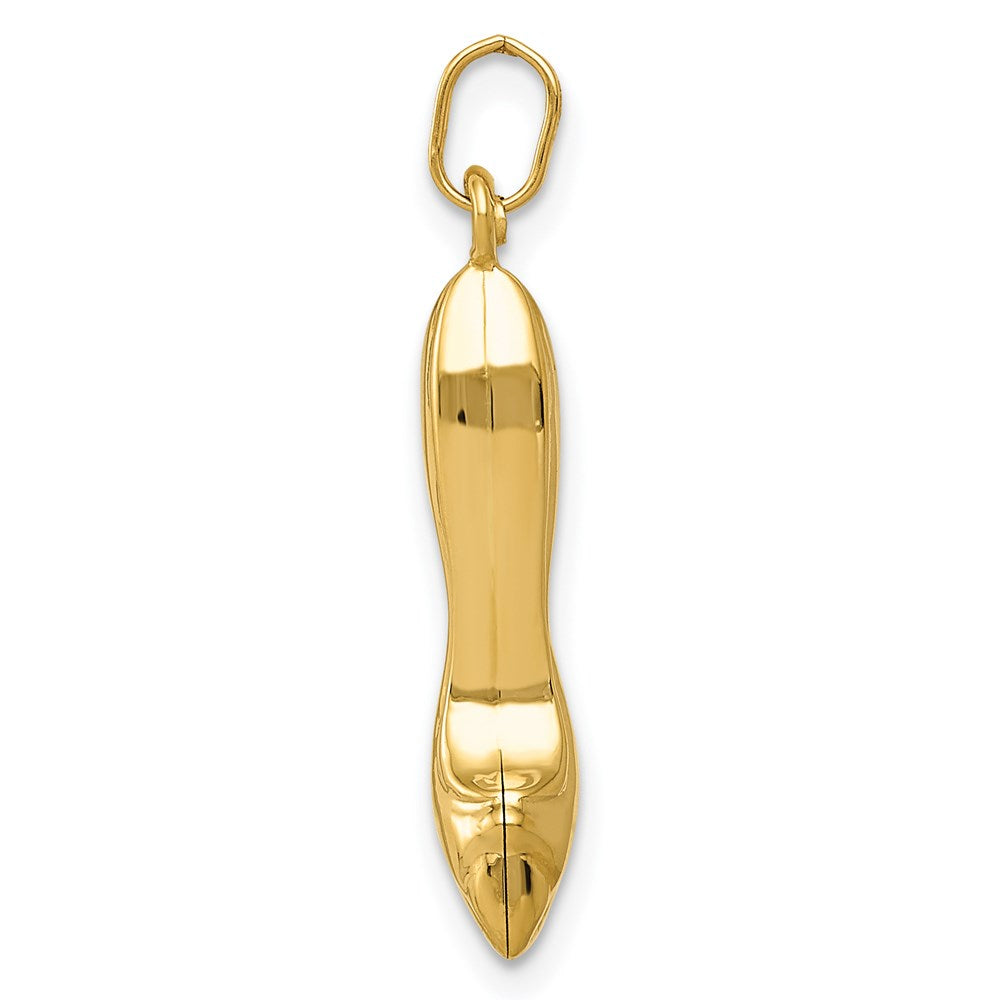 14k Yellow Gold 14 mm 3D High Heel Shoe Charm (0.54 grams)