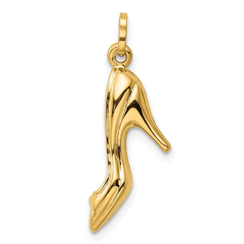 14k Yellow Gold 14 mm 3D High Heel Shoe Charm (0.54 grams)