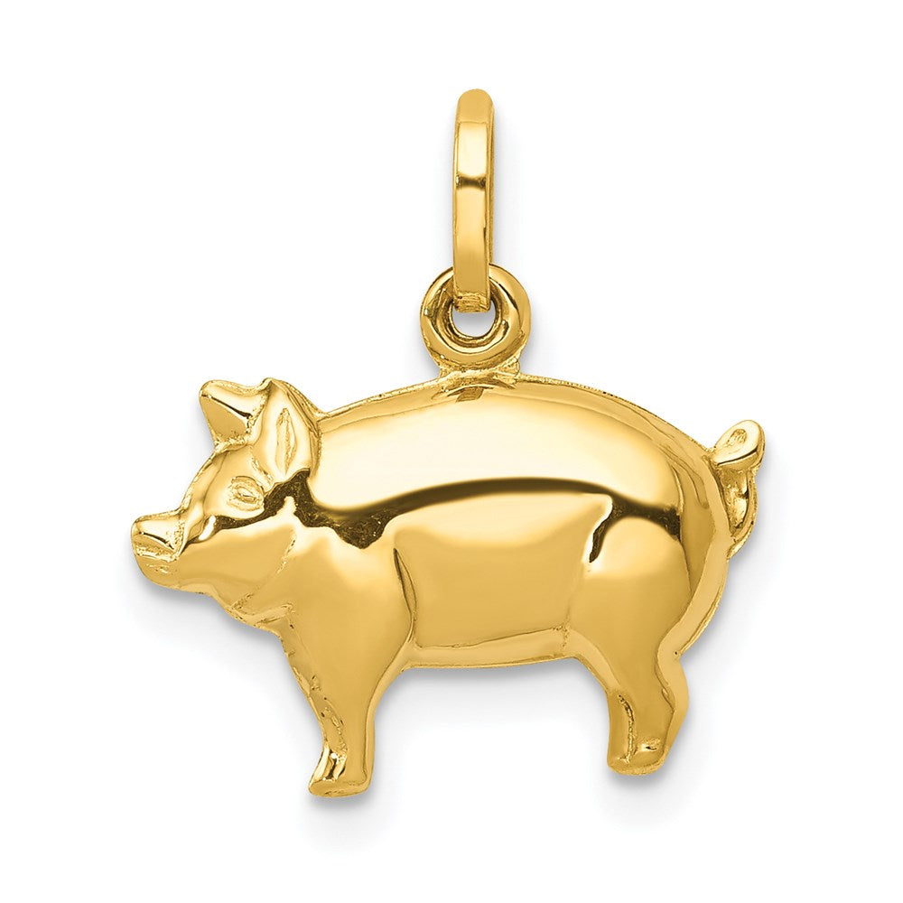 14k Yellow Gold 16 mm Pig Charm (0.44 grams)
