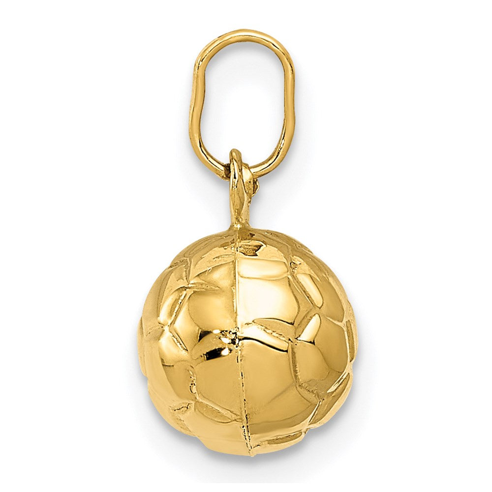 14k Yellow Gold 8 mm 3-D Soccer Ball Charm (0.38 grams)