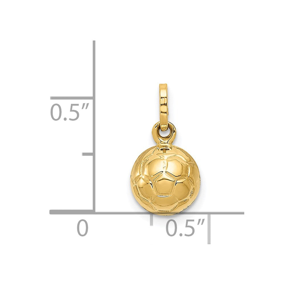 14k Yellow Gold 8 mm 3-D Soccer Ball Charm (0.38 grams)