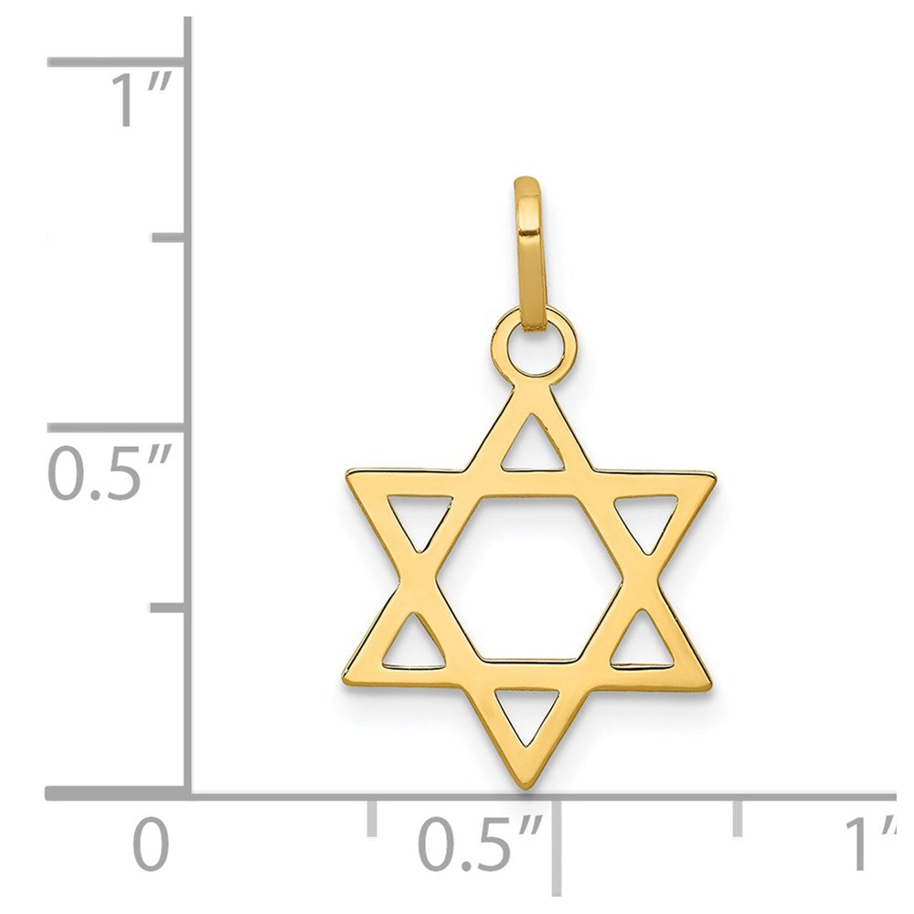 14k Yellow Gold 14 mm Star of David Pendant (0.27 grams)