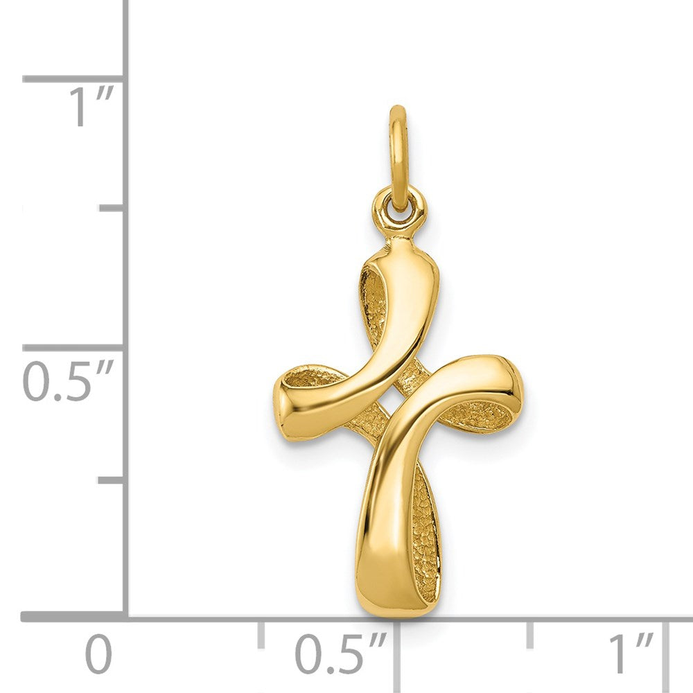 14k Yellow Gold 12 mm Polished Cross Charm (1.19 grams)