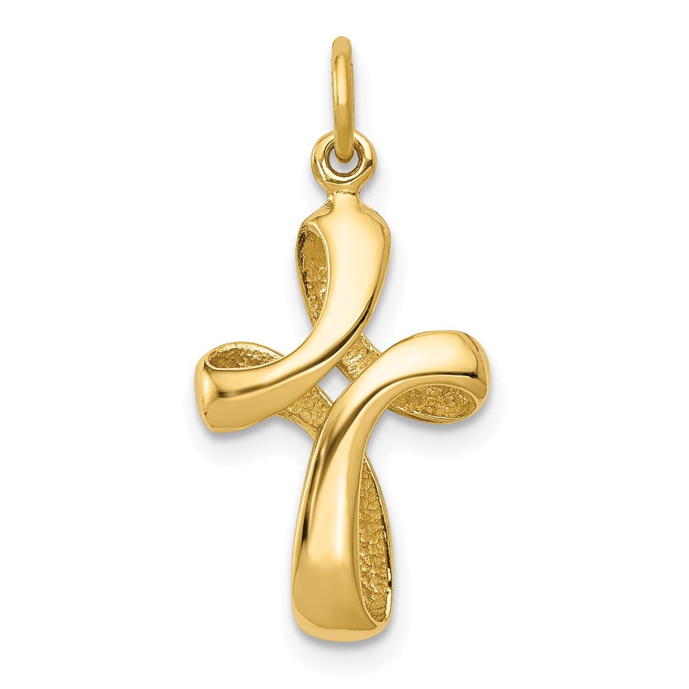 14k Yellow Gold 12 mm Polished Cross Charm (1.19 grams)