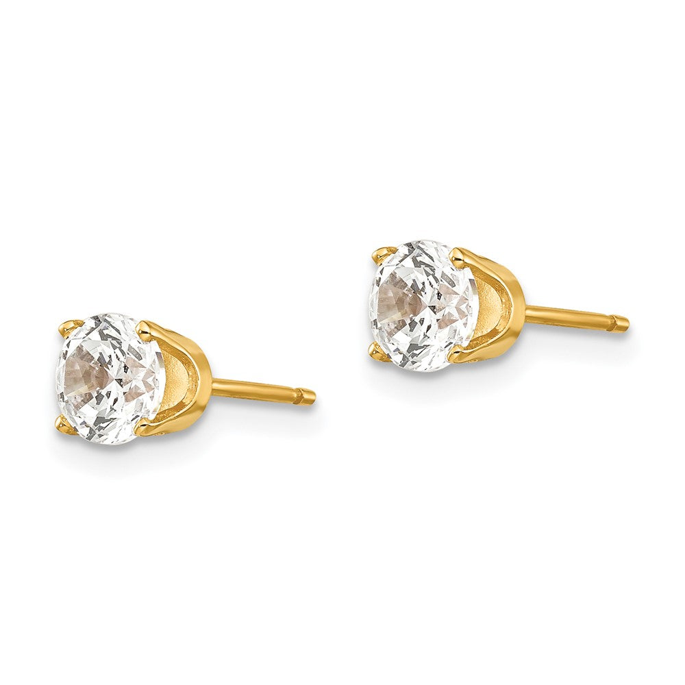 14k Yellow Gold 6 mm CZ stud earrings (0.73 grams)