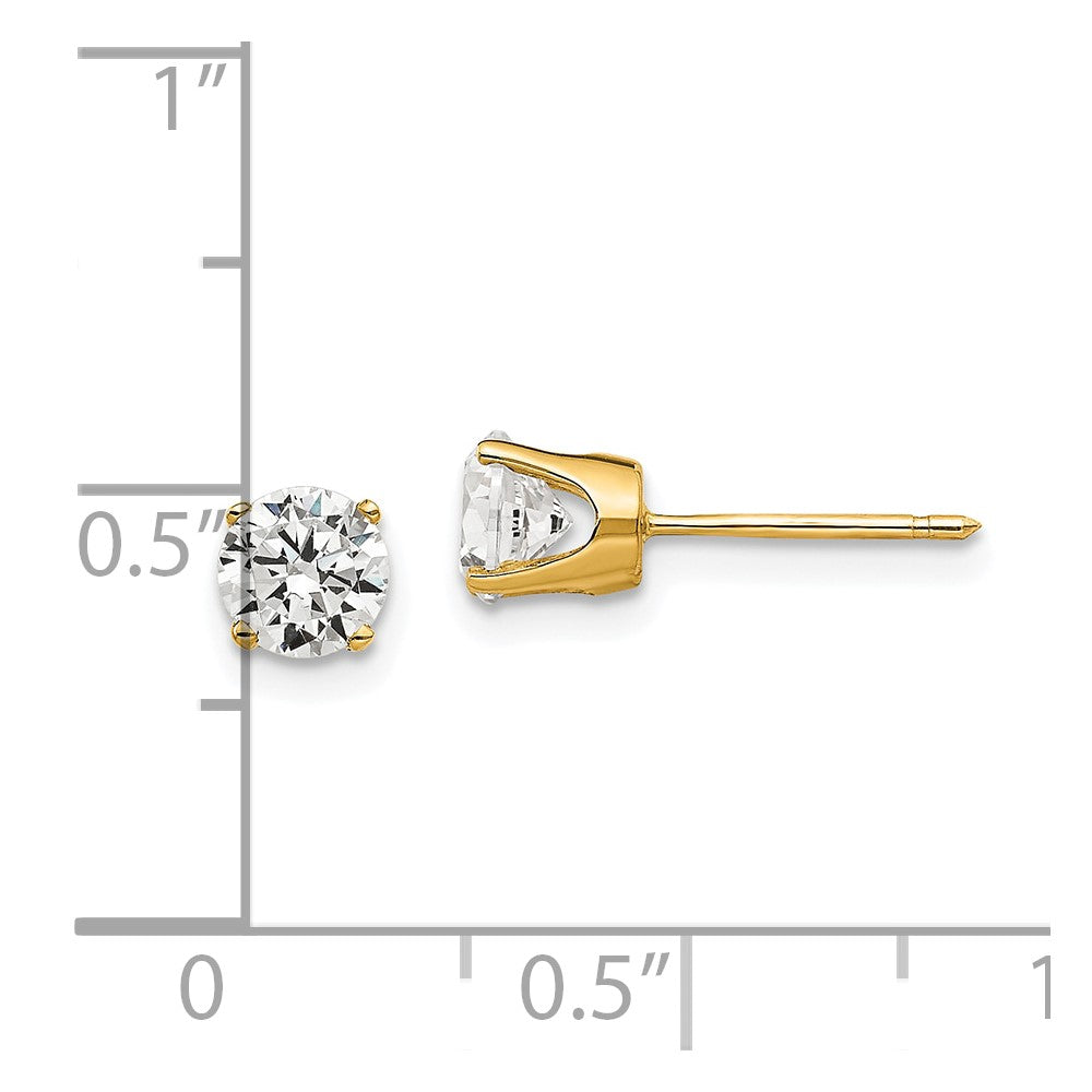 14k Yellow Gold 6 mm CZ stud earrings (0.73 grams)