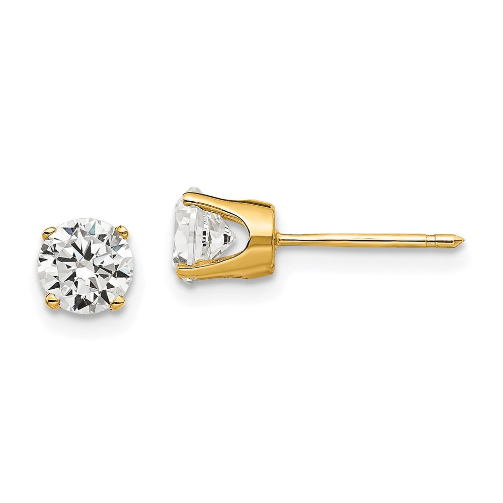 14k Yellow Gold 6 mm CZ stud earrings (0.73 grams)