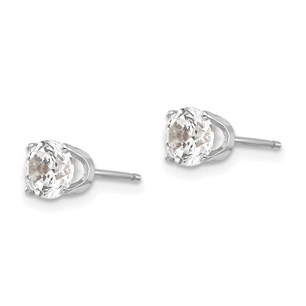 14k White Gold 6 mm CZ stud earrings (0.73 grams)