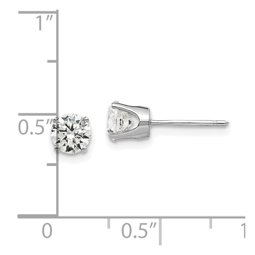 14k White Gold 6 mm CZ stud earrings (0.73 grams)