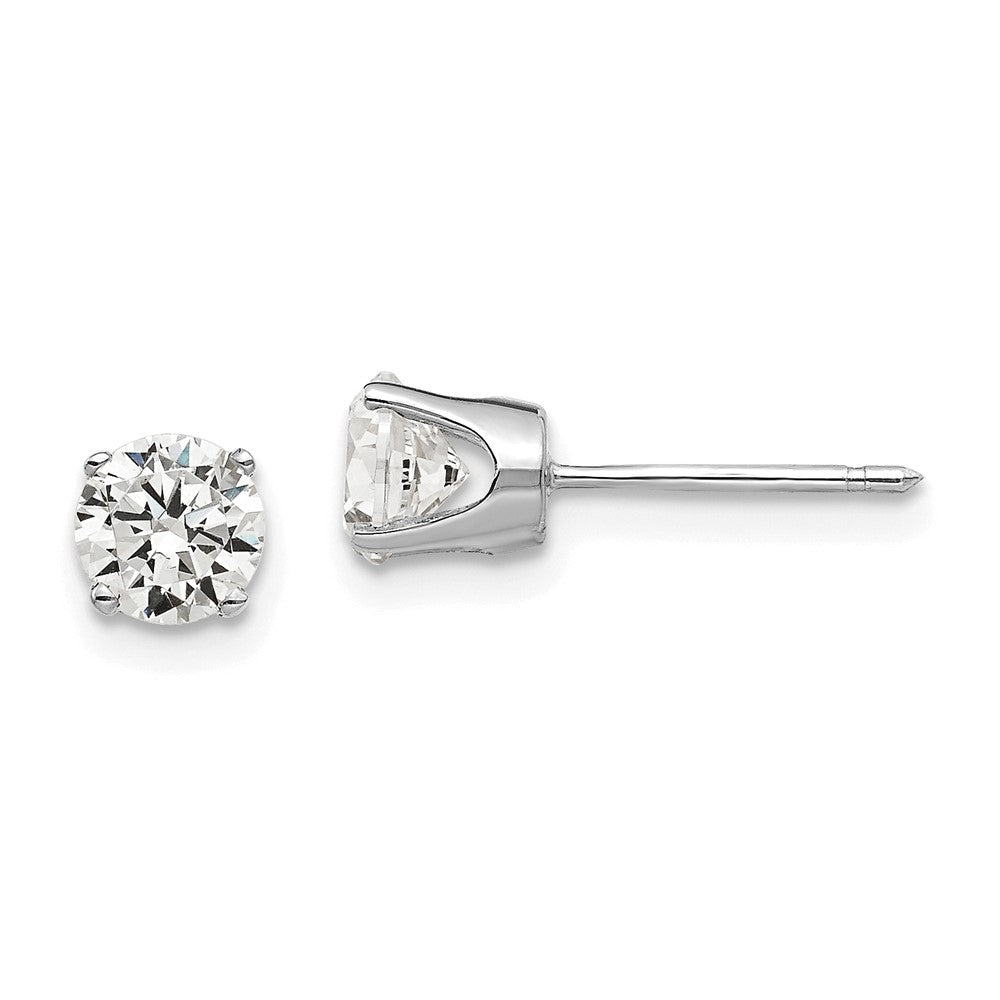 14k White Gold 6 mm CZ stud earrings (0.73 grams)