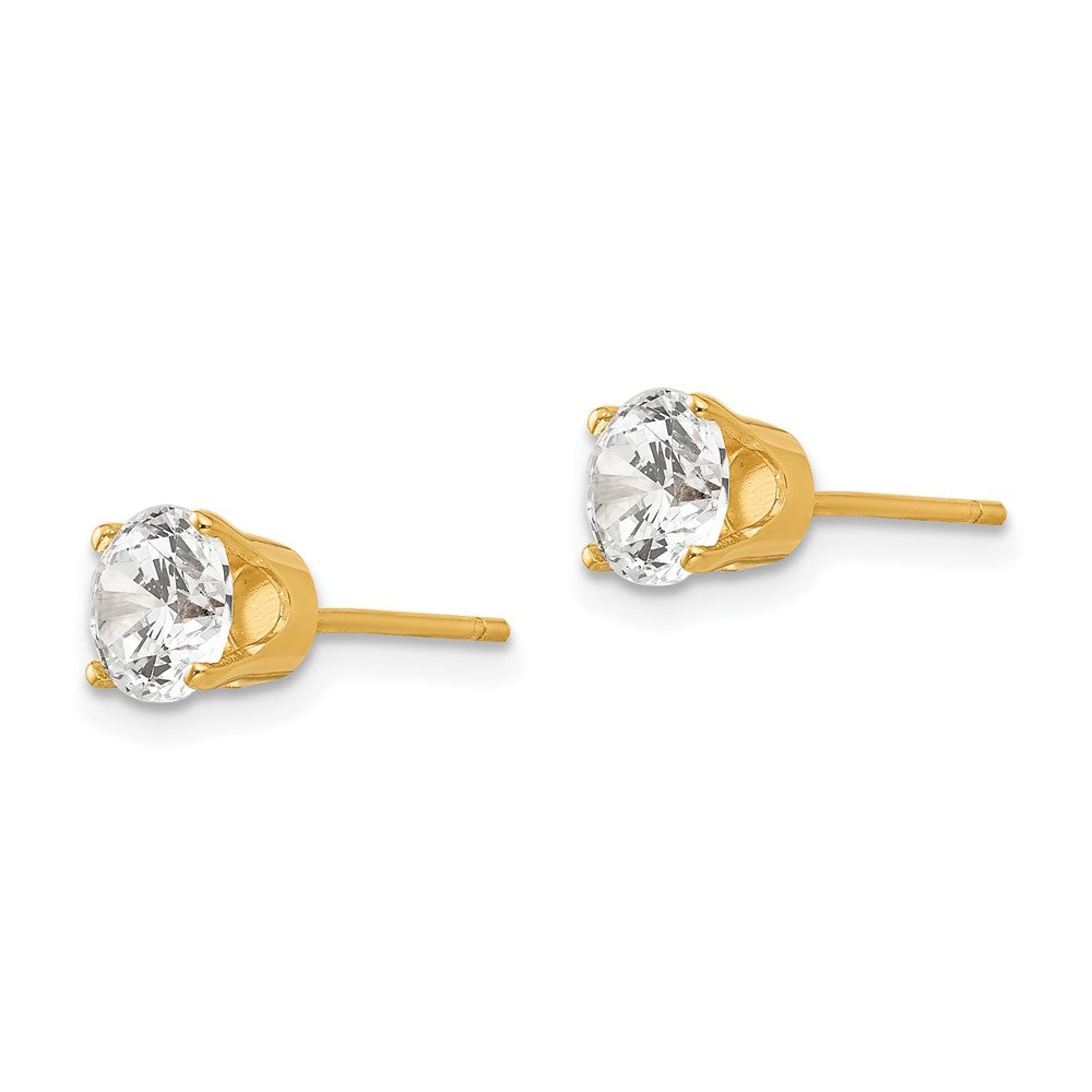 14k Yellow Gold 6 mm CZ stud earrings (0.79 grams)