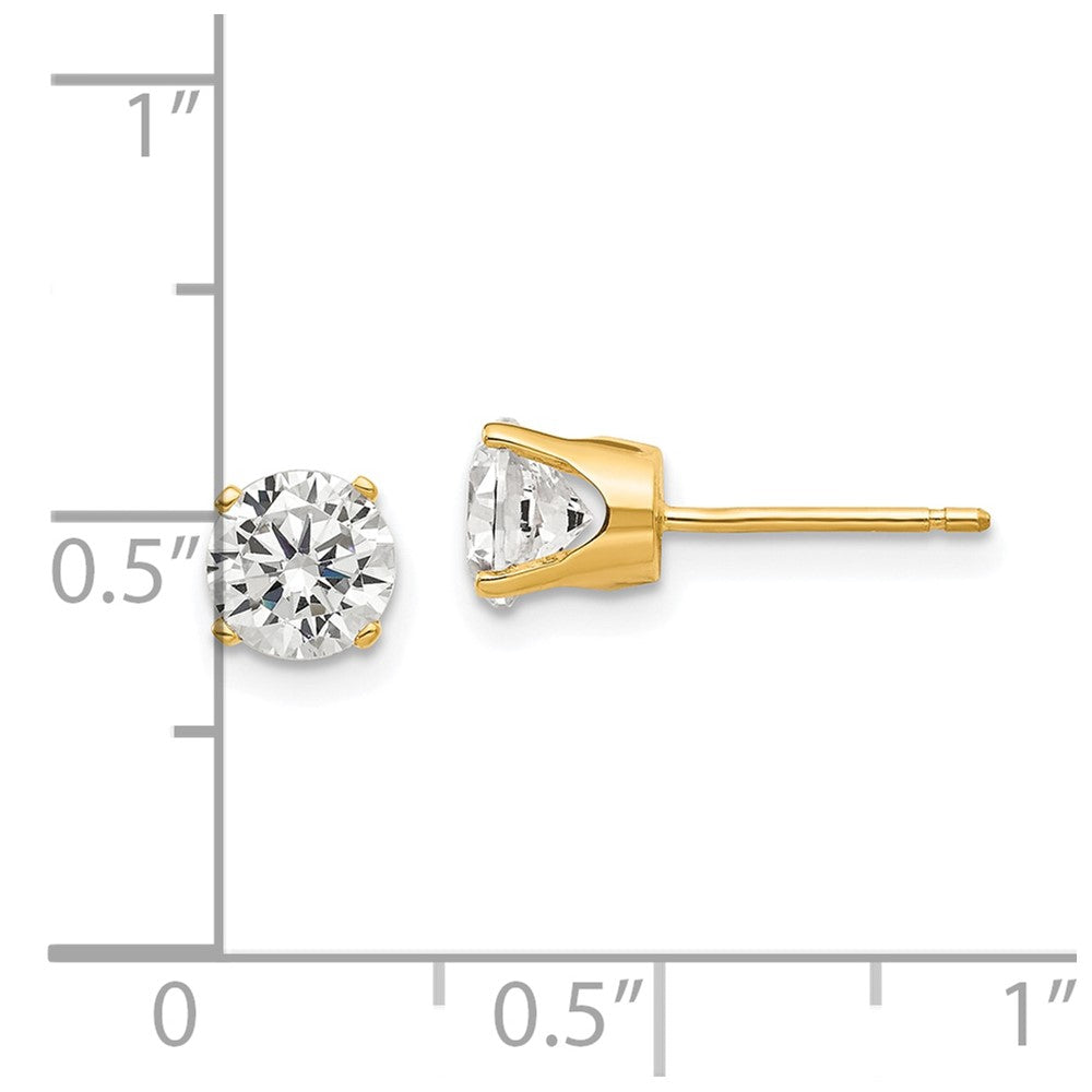 14k Yellow Gold 6 mm CZ stud earrings (0.79 grams)