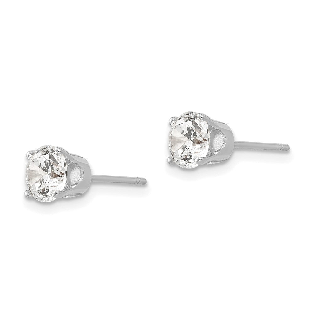 14k White Gold 6 mm CZ stud earrings (0.78 grams)