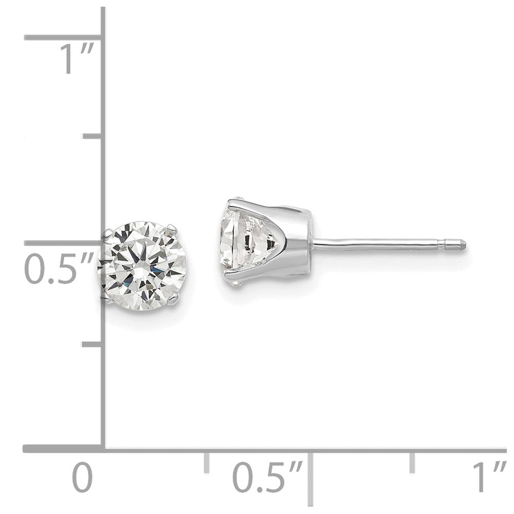 14k White Gold 6 mm CZ stud earrings (0.78 grams)