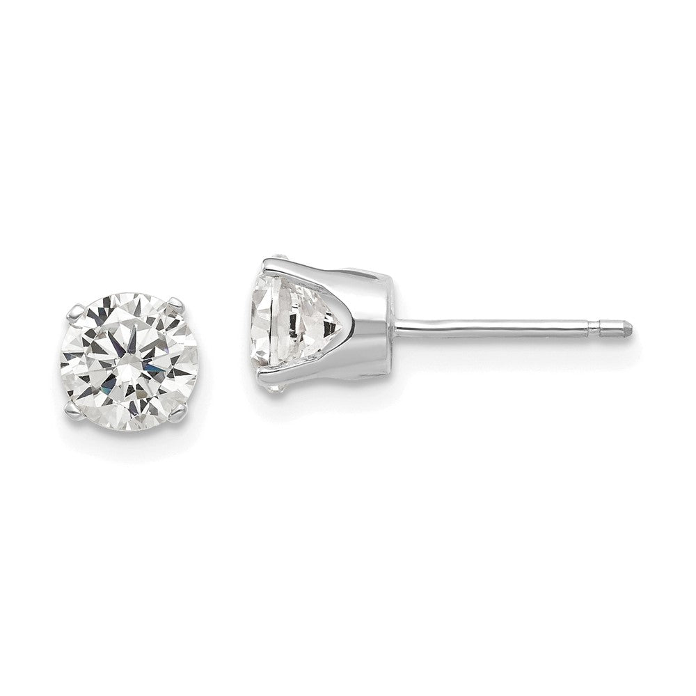 14k White Gold 6 mm CZ stud earrings (0.78 grams)