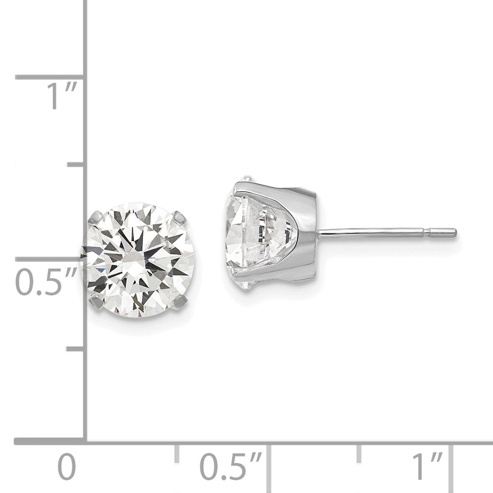 14k White Gold 8 mm CZ stud earrings (1.5 grams)