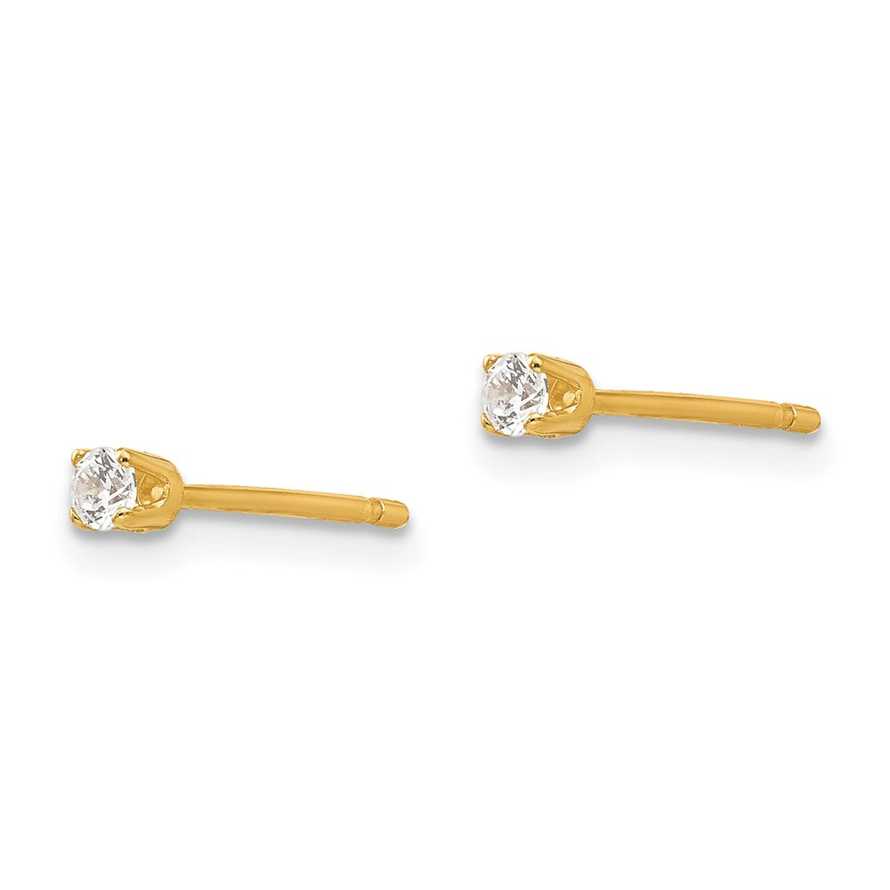14k Yellow Gold 2 mm CZ stud earrings (0.37 grams)
