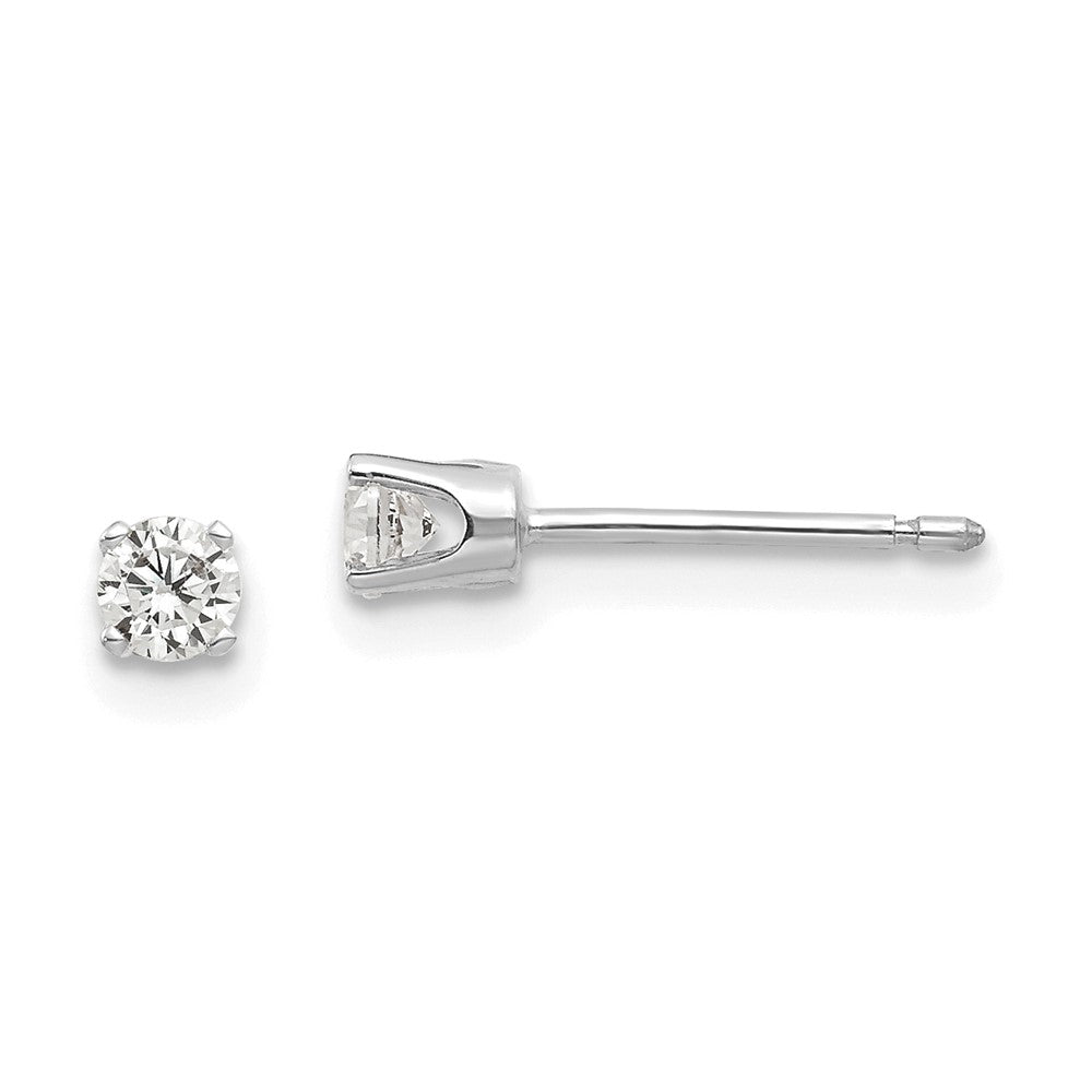 14k White Gold 4 mm CZ stud earrings (0.44 grams)