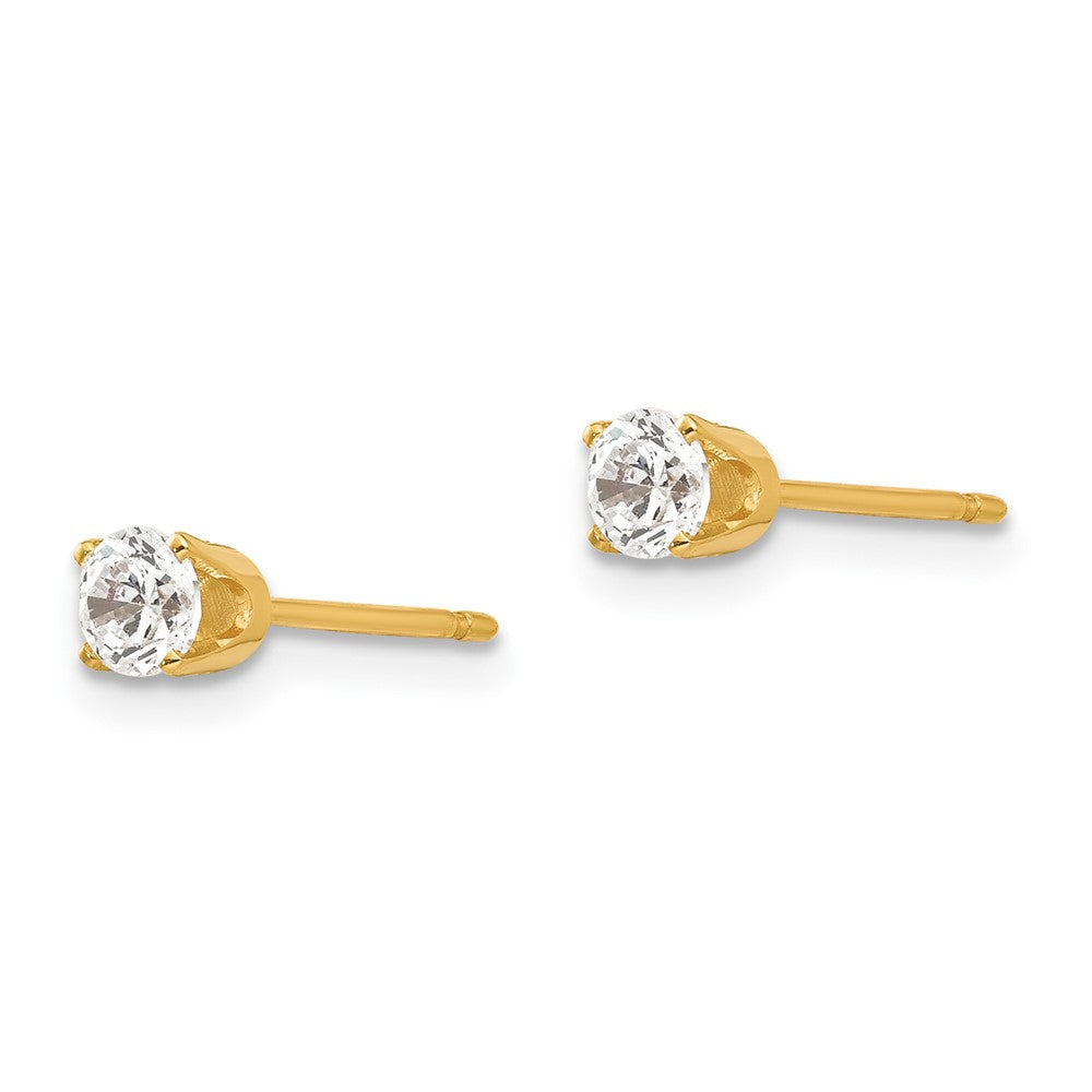 14k Yellow Gold 4 mm CZ stud earrings (0.49 grams)