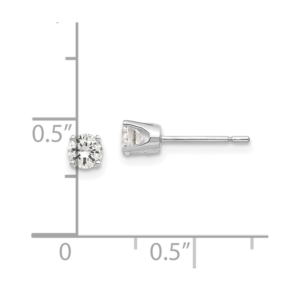 14k White Gold 5 mm CZ stud earrings (0.54 grams)