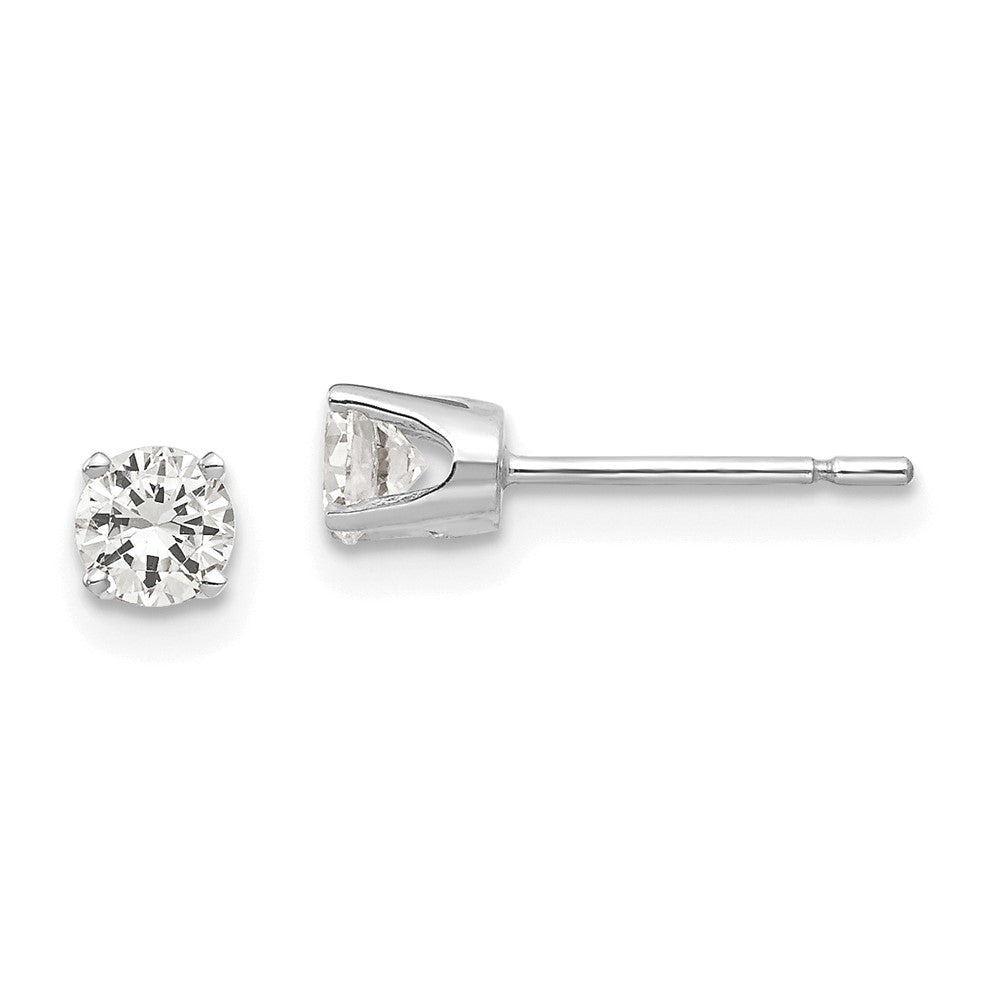 14k White Gold 5 mm CZ stud earrings (0.54 grams)