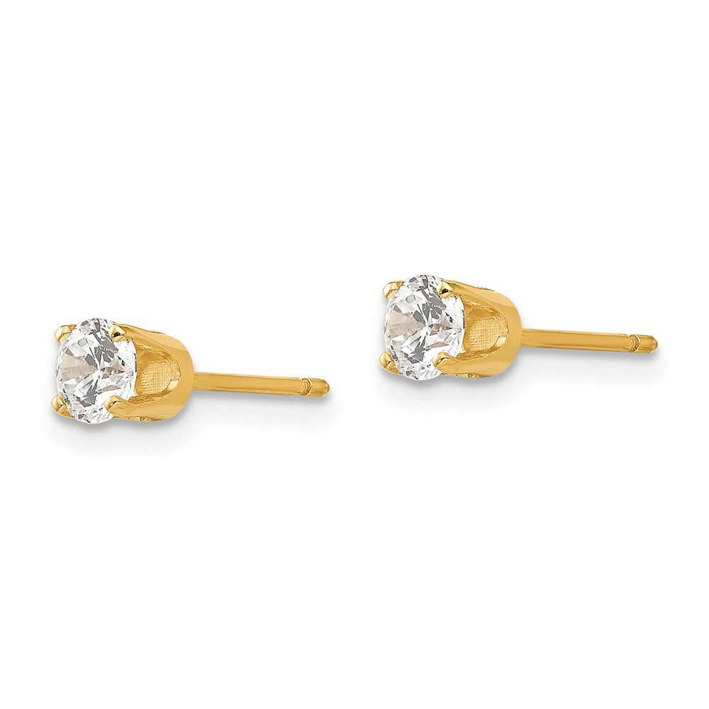14k Yellow Gold 5 mm CZ stud earrings (0.58 grams)