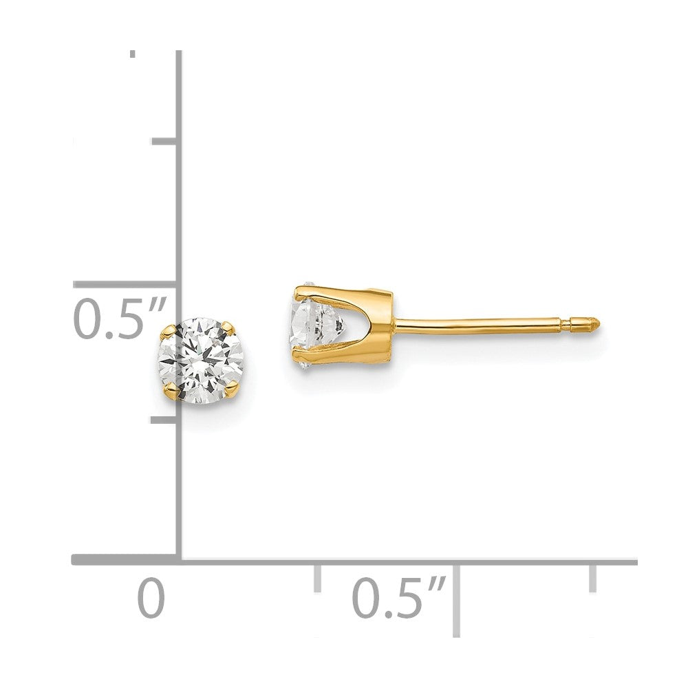14k Yellow Gold 5 mm CZ stud earrings (0.58 grams)
