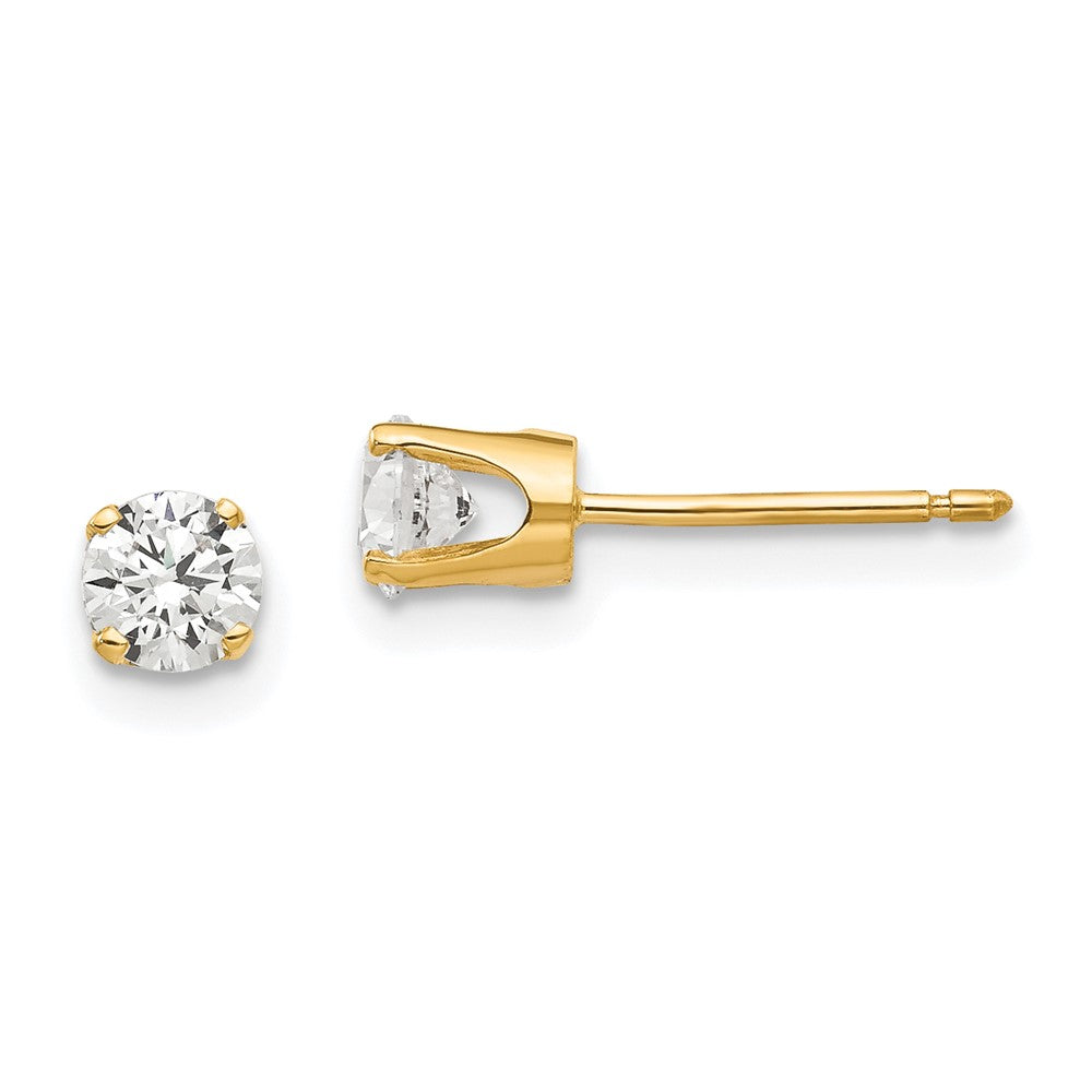 14k Yellow Gold 5 mm CZ stud earrings (0.58 grams)