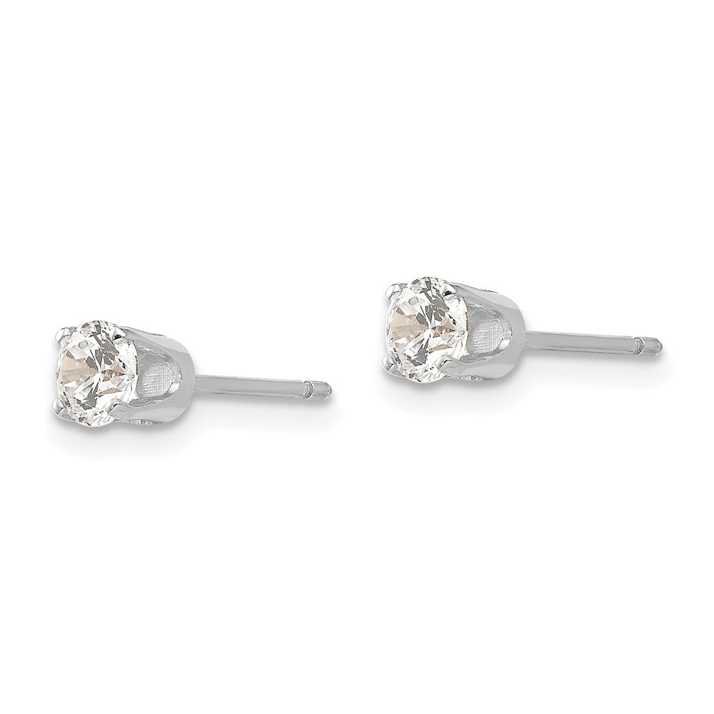 14k White Gold 5 mm CZ stud earrings (0.58 grams)
