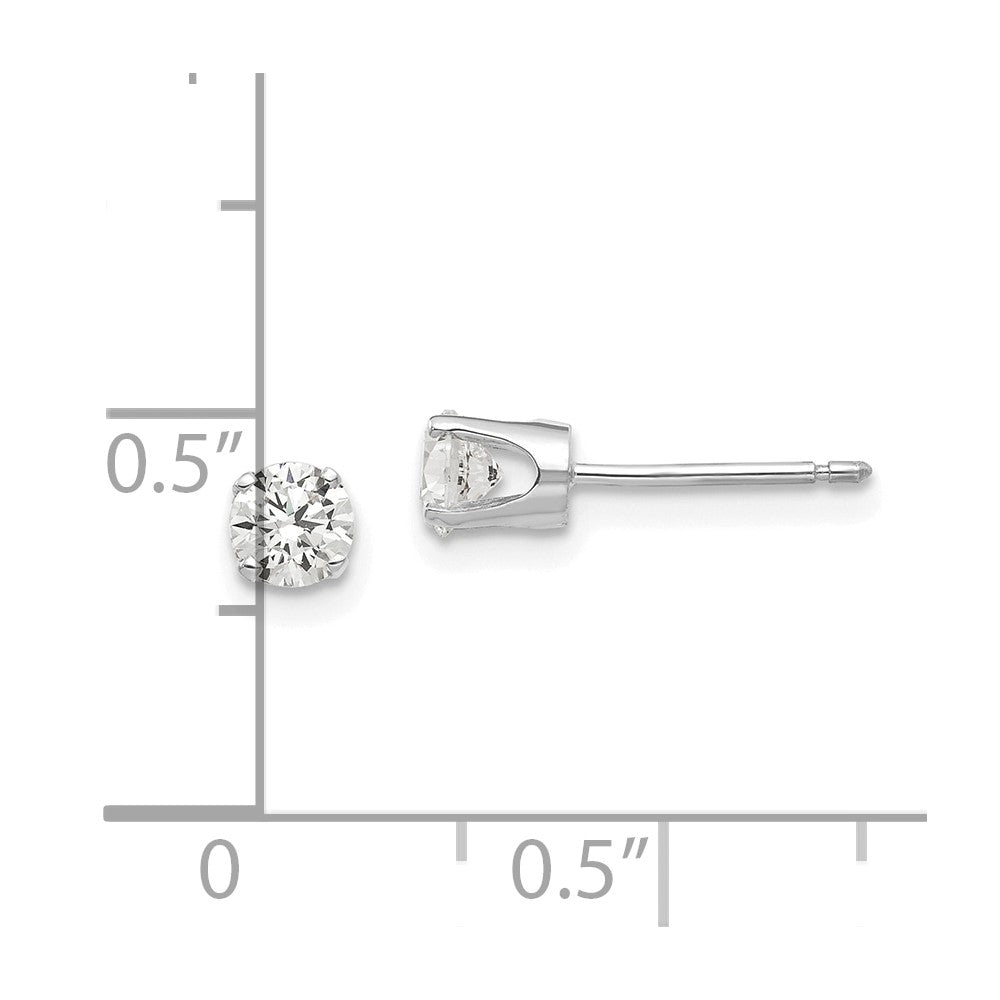 14k White Gold 5 mm CZ stud earrings (0.58 grams)