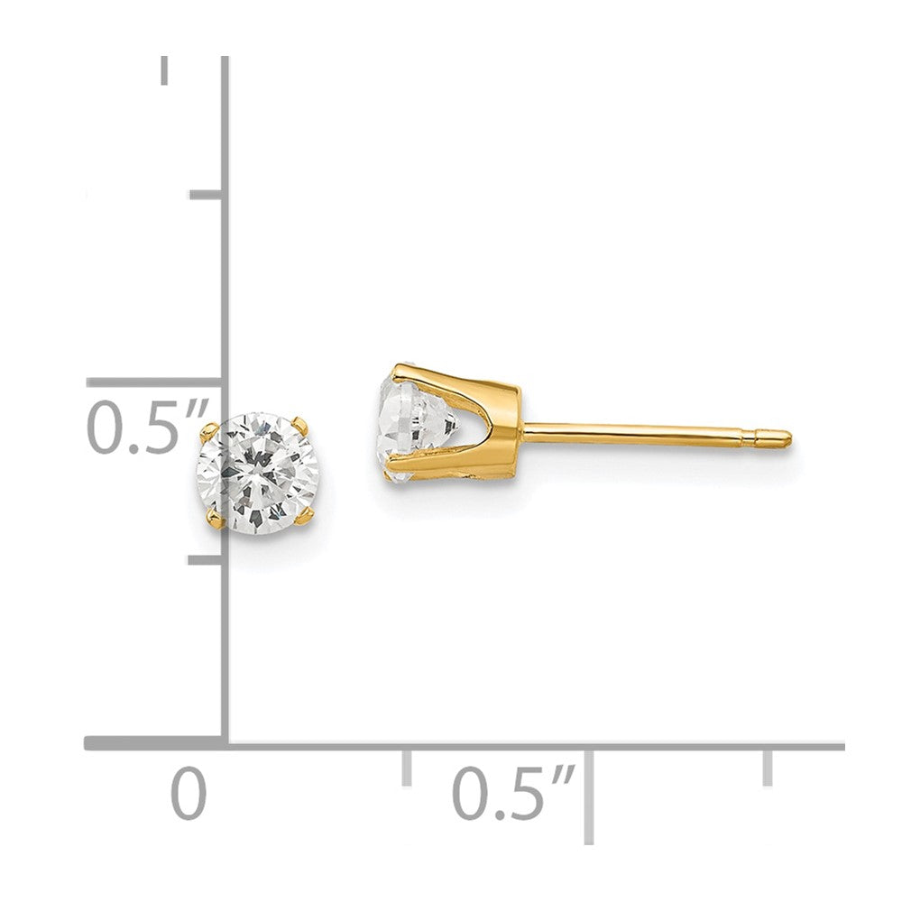 14k Yellow Gold 4 mm CZ stud earrings (0.61 grams)