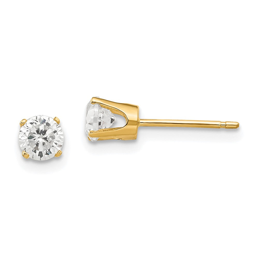 14k Yellow Gold 4 mm CZ stud earrings (0.61 grams)