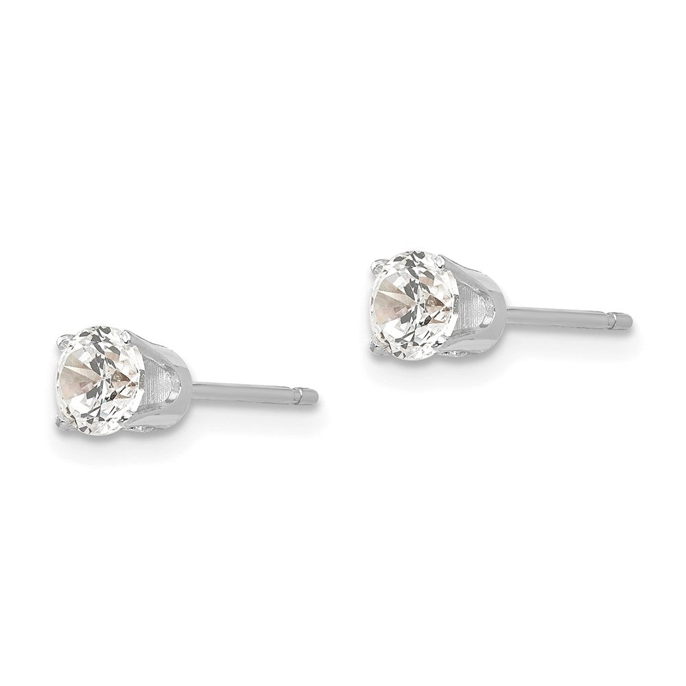 14k White Gold 4 mm CZ stud earrings (0.58 grams)